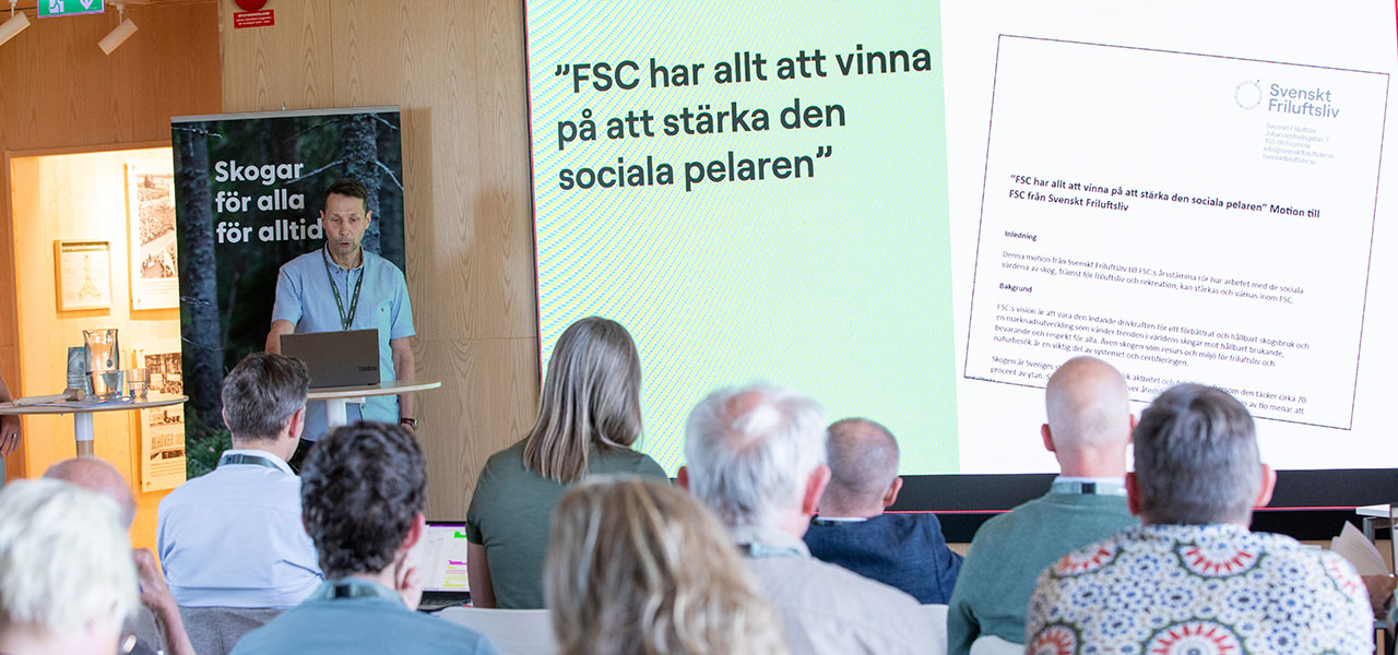 Presentation av motion på FSC Sveriges föreningsstämma