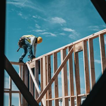 Träkonstruktion vid byggande av hus